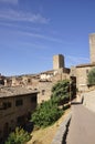 Aerial view of Historic Stone Houses of the Medieval San Gimignano hilltop town. Tuscany region. Italy Royalty Free Stock Photo