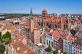 Aerial view of historic Town Hall in Gdansk, Poland Royalty Free Stock Photo