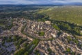 Aerial view of the historic town of Uzes, France