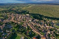 Aerial view of the historic town of Uzes, France