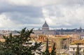 Aerial view of the historical center of Rome, Italy, and Piazza del Popolo Royalty Free Stock Photo