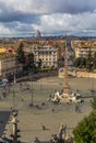 Aerial view of the historical center of Rome, Italy, and Piazza del Popolo Royalty Free Stock Photo