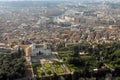 Aerial view of the historical centre of Rome with villa Medici and Tiber river Royalty Free Stock Photo