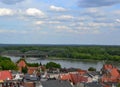 Aerial view of the historical district of Torun old town. Poland Royalty Free Stock Photo