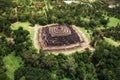 Aerial View of Borobudur Temple Near Yogyakarta, Central Java, Indonesia Royalty Free Stock Photo