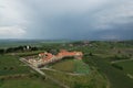 Aerial view of a historical old castle Kostelec nad Cernymi lesy