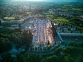 Aerial view of a historically rich graveyard in the heart of Arezzo, Italy