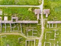 Aerial view of Histria old fortress in Dobrogea Constanta Romania