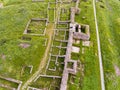 Aerial view of Histria old fortress in Dobrogea Constanta Romania