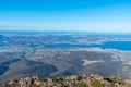 Aerial view of Hobart from Mount Wellington in Australia Royalty Free Stock Photo