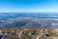 Aerial view of Hobart from Mount Wellington in Australia Royalty Free Stock Photo