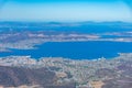 Aerial view of Hobart from Mount Wellington in Australia Royalty Free Stock Photo