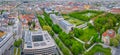 Aerial view of Hofgarten in central Munich, the capital and most populous city of the Free State of Bavaria