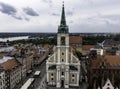 Aerial view of the Holy Spirit Church - Torun, Poland