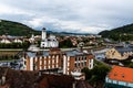 Aerial view of the Holy Trinity Church and the city Royalty Free Stock Photo