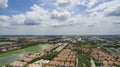 Aerial view of home and house in village of land development out Royalty Free Stock Photo