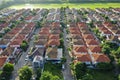 Aerial view of home village in bangkok thailand