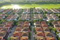 Aerial view of home village in bangkok thailand