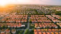 Aerial view of home village in bangkok thailand