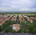 Aerial view of home village and green park in bangkok thailand Royalty Free Stock Photo