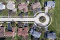 Aerial View of Homes in a Cul-de-sac Royalty Free Stock Photo
