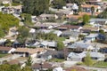 Aerial view of homes in subdivision in Oak View, Ventura County, California