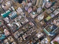 Aerial view of Hong Kong apartments in cityscape background, Sham Shui Po District. Residential district in smart city in Asia. T Royalty Free Stock Photo
