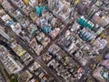 Aerial view of Hong Kong apartments in cityscape background, Sham Shui Po District. Residential district in smart city in Asia. T