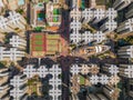 Aerial view of Hong Kong Downtown. Financial district and business centers in smart city in Asia. Top view of skyscraper and high Royalty Free Stock Photo