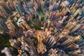 Aerial view of Hong Kong Downtown, Republic of China. Financial district and business centers in smart city in Asia. Top view of Royalty Free Stock Photo