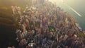 Aerial view of Hong Kong Downtown, Republic of China. Financial district and business centers in smart city in Asia. Top view of Royalty Free Stock Photo