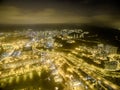 Aerial view of Hong Kong Night Scene, Kwai Chung in golden color Royalty Free Stock Photo