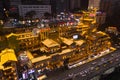 Aerial view of Hongyadong cave complex building in Chongqing, China