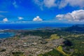 Aerial view Honolulu coastline in Hawaii from a helicopter Royalty Free Stock Photo