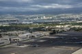 Aerial view of Honolulu Hawaii and the Hickam Air Force Base