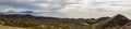 Aerial view of Honolulu, ocean, and foggy mountains from the summit of Diamond Head crater Royalty Free Stock Photo