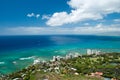 Aerial view of Honolulu and Waikiki beach from Diamond Head Royalty Free Stock Photo