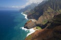 Aerial view of Honopu Arch, Na Pali Coast, Kauai, Hawaii Royalty Free Stock Photo