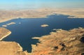 Aerial view of the Hoover Dam on Colorado River Royalty Free Stock Photo