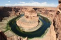 Aerial view of the Horseshoe bend on Colorado river in Arizona