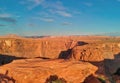 Aerial view of Horseshoe Bend and Colorado River at sunset, Arizona Royalty Free Stock Photo