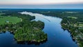 Aerial view of Horseshoe Lake located in Turtle Lake, Wisconsin.