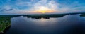 Aerial view of Horseshoe Lake located in Turtle Lake, Wisconsin.