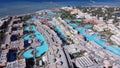 Aerial view of a hotel in Hurghada with swimming pools