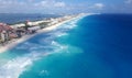 Aerial view of the Hotel Zone in Cancun