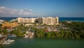 Aerial view of Hotel Zone in Cancun, is one of the leading tourist destinations in entire Latin America