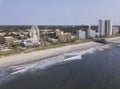 Aerial view of hotels and ferris wheel in Myrtle Beach, South Carolina, USA Royalty Free Stock Photo