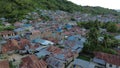 aerial view of houses .aerial view of densely populated settlements Royalty Free Stock Photo