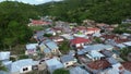 aerial view of houses .aerial view of densely populated settlements Royalty Free Stock Photo