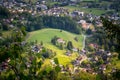 Aerial view of houses in Bad Goisern am Hallstattersee village, Upper Austria Royalty Free Stock Photo